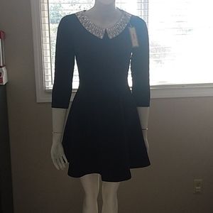 Alice moon dark blue purple with pearls Dress M New with tags